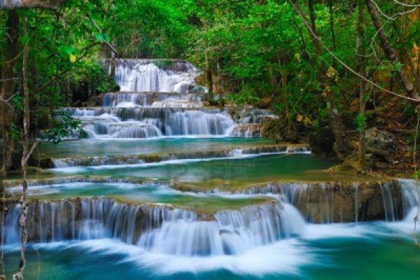 Deep Forest Waterfall, Kanchanaburi, Thailand