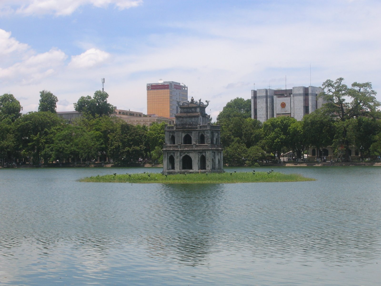 Turtle Tower (Thap Rua) in the center of the Hoan Kiem Lake, Hoan Kiem Lake