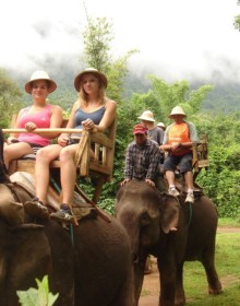 elephant riding in laos, laos tour